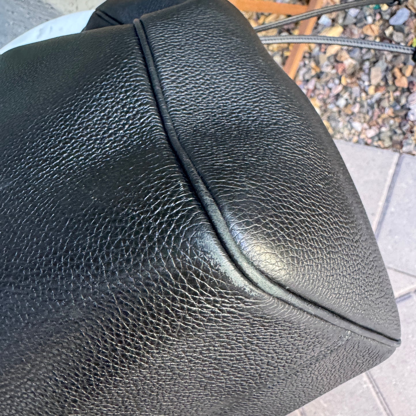 Celine Pebbled Calf Leather Cabas Drawstring Cuir Triomphe Tote