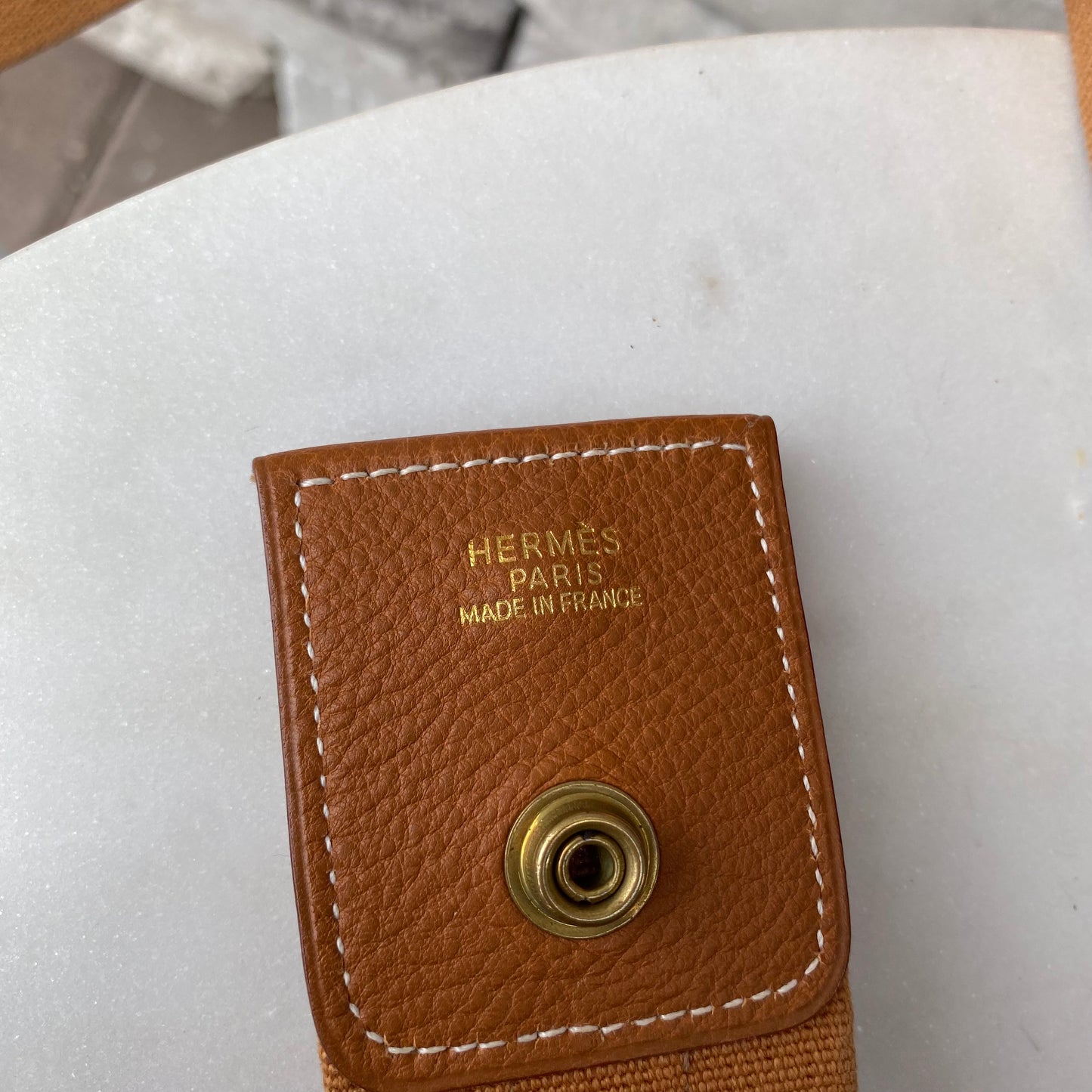 Hermès Tsako Gold Clemence Leather Shoulder Bag
