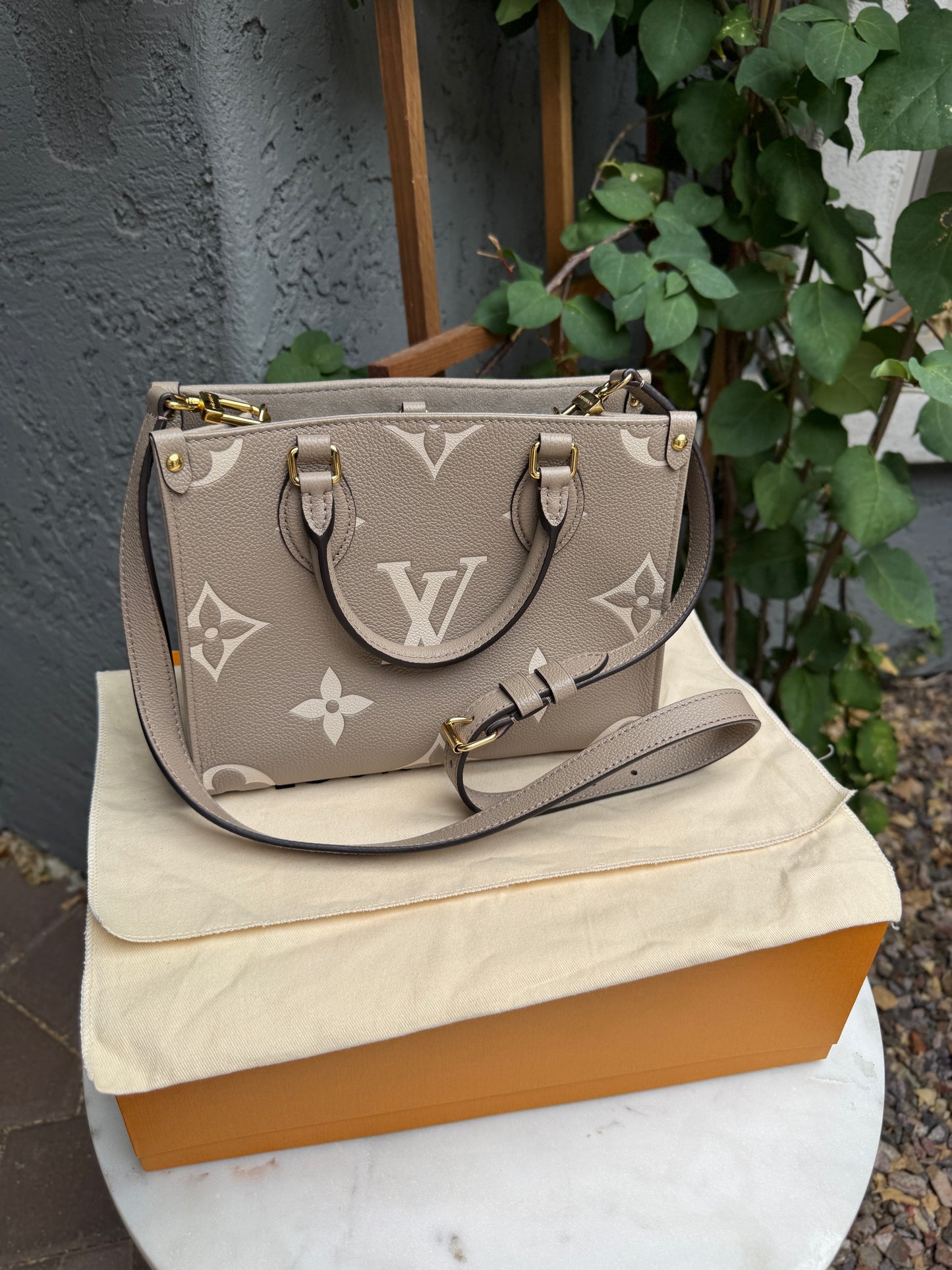 Louis Vuitton OnTheGo PM Bicolor Monogram Empreinte Leather Crossbody