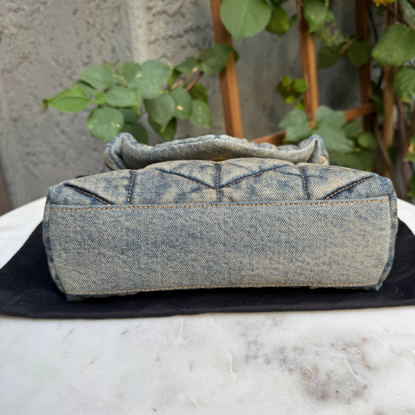 Saint Laurent Denim Toy LouLou Puffer Crossbody