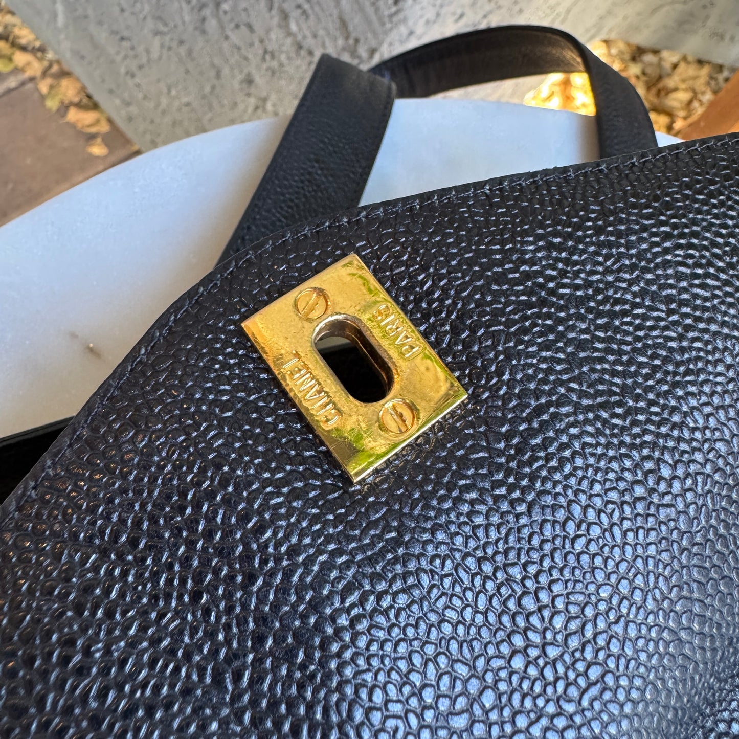 Chanel Caviar Leather Vintage CC Pocket Shoulder Bag