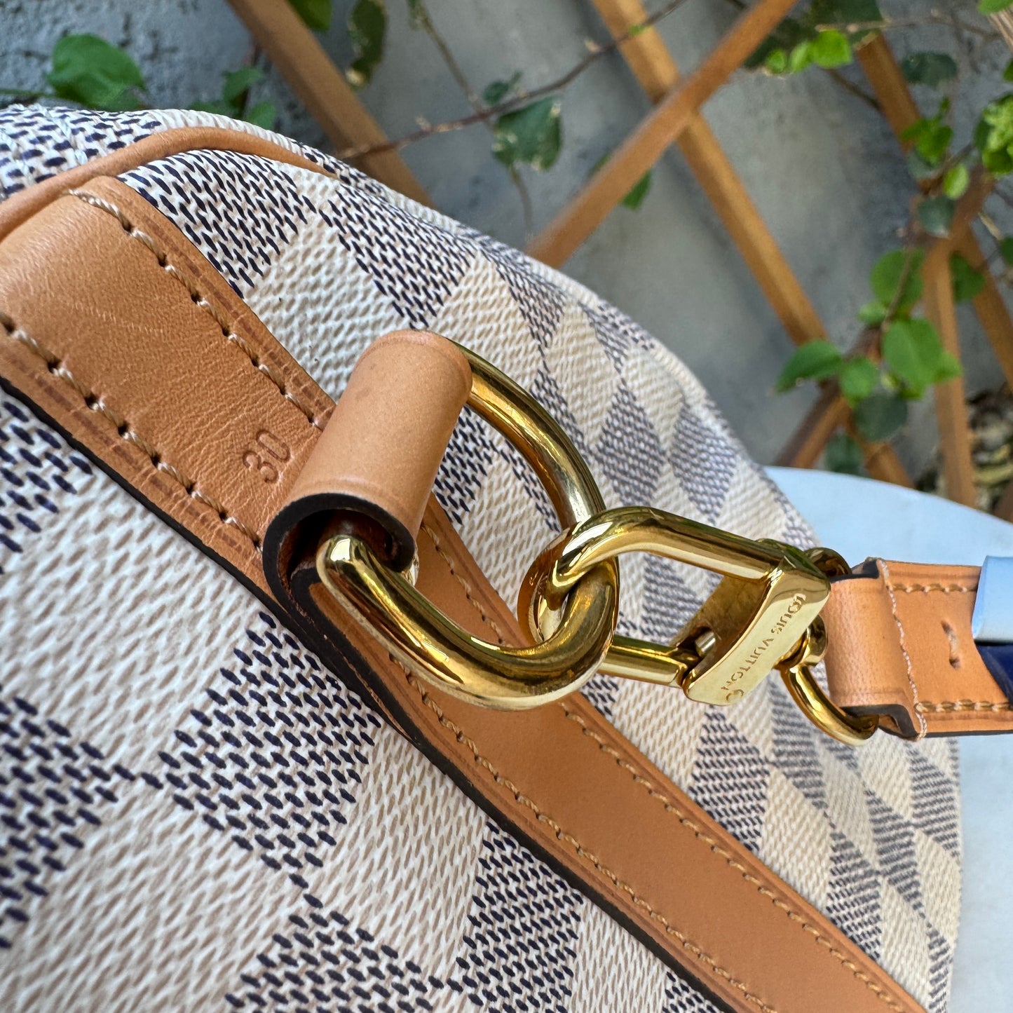 Louis Vuitton Damier Azur Canvas Braided Speedy 30 Bandouliere