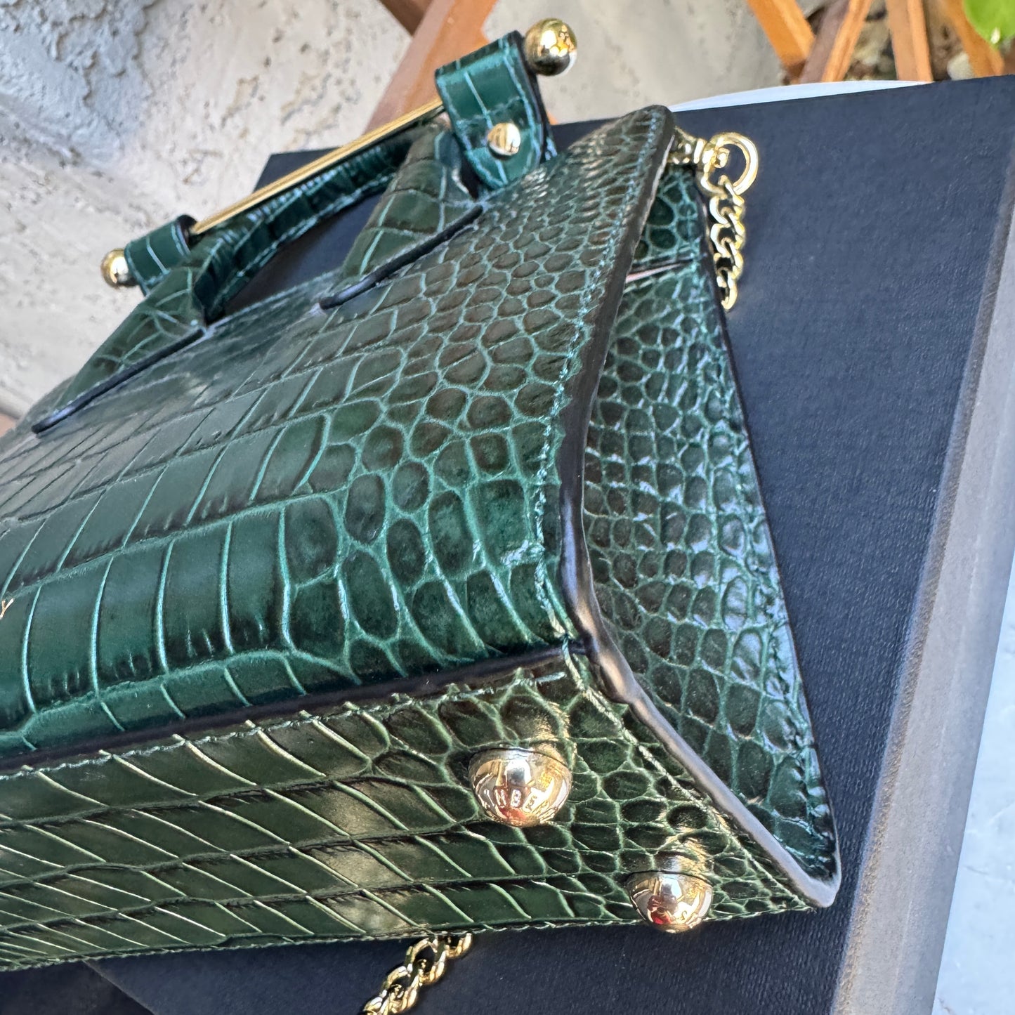 Strathberry Embossed Croc Leather Mini Tote Leather Crossbody