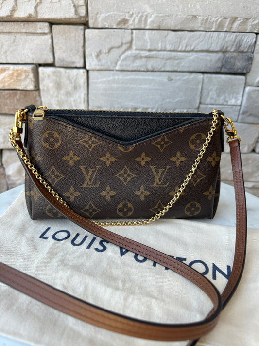 Louis Vuitton Monogram Pallas Clutch Crossbody