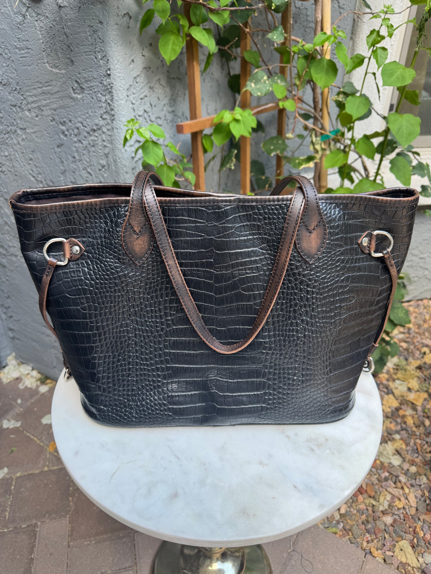 Freebird Embossed Crocodile Leather Mara Tote