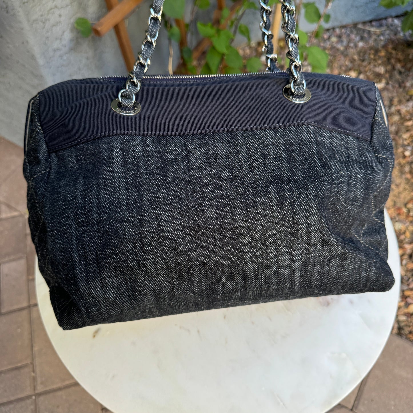 Chanel Quilted Denim Bowler