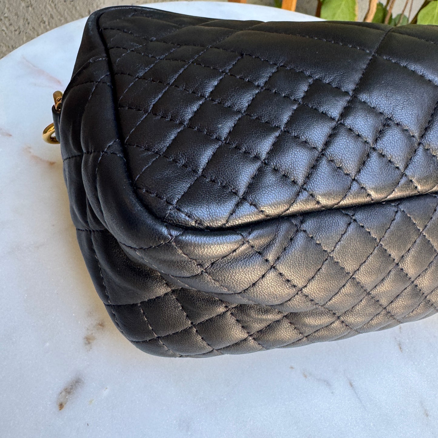 Versace Baroque Icon Quilted Leather Camera Crossbody Bag