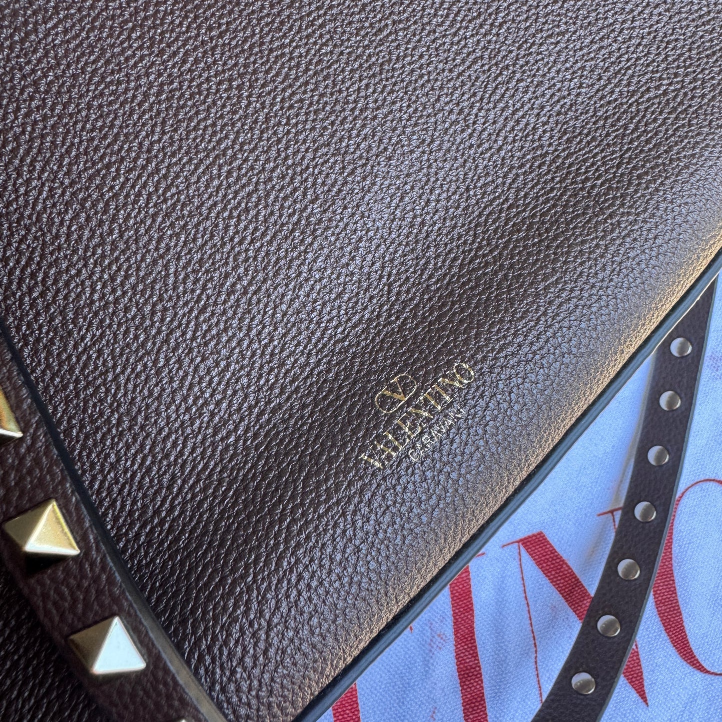 Valentino Garavani Rockstud Leather Hobo Bag