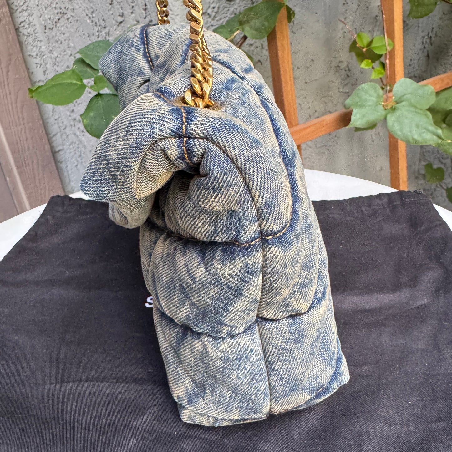 Saint Laurent Denim Toy LouLou Puffer Crossbody