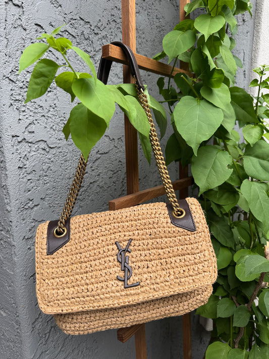 Saint Laurent Raffia Medium Niki Crossbody