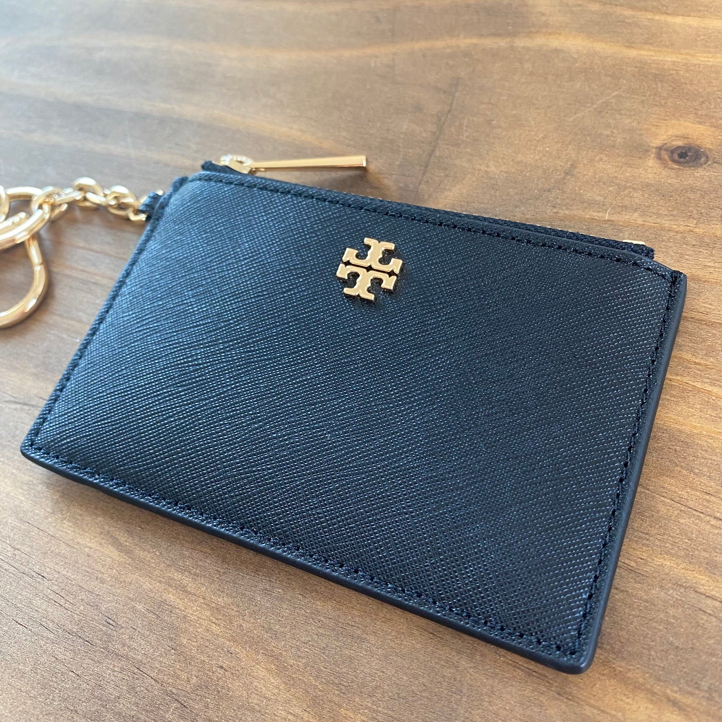 Tory Burch Robinson Leather Key Chain Card Case ID
