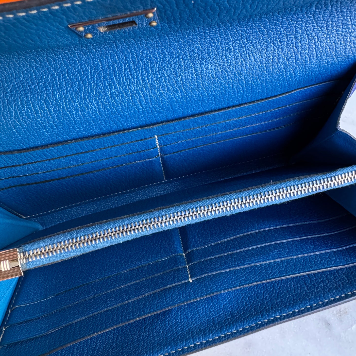 Hermès Kelly Epsom Bicolor Leather Wallet