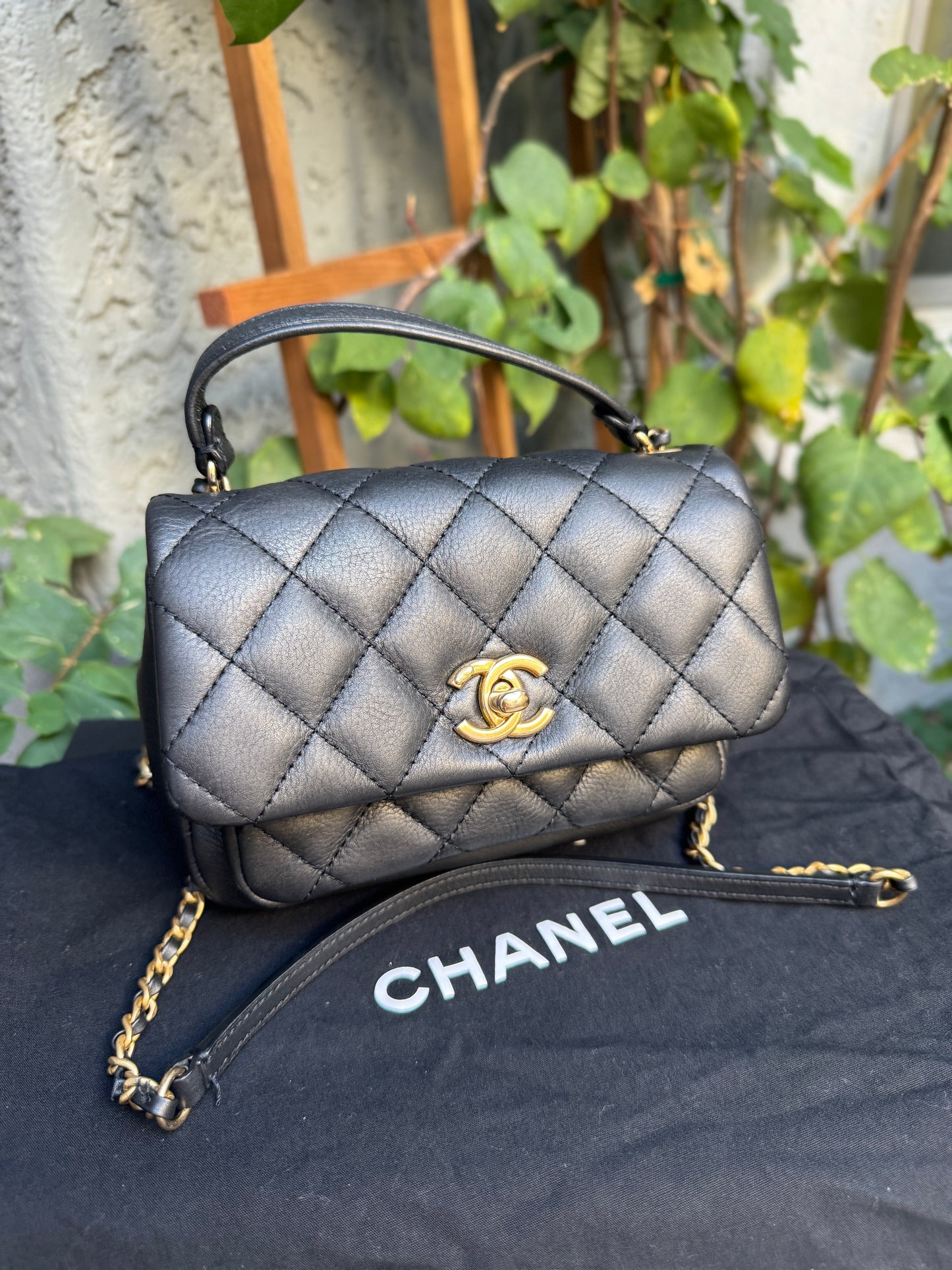Chanel Quilted Leather Mini Business Affinity Flap Crossbody