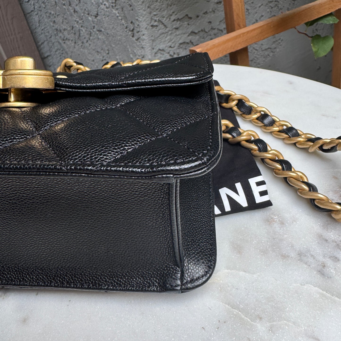 Chanel Shiny Caviar Quilted Small Single Flap Crossbody