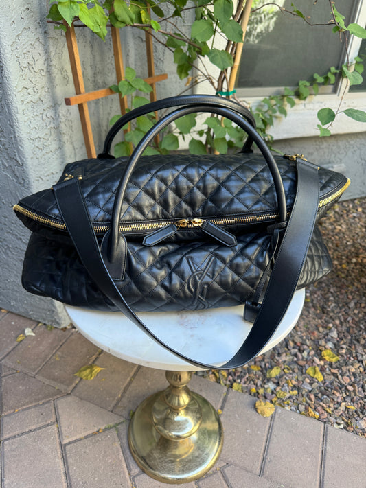 Saint Laurent ES Giant Travel Bag in Smooth Quilted Leather