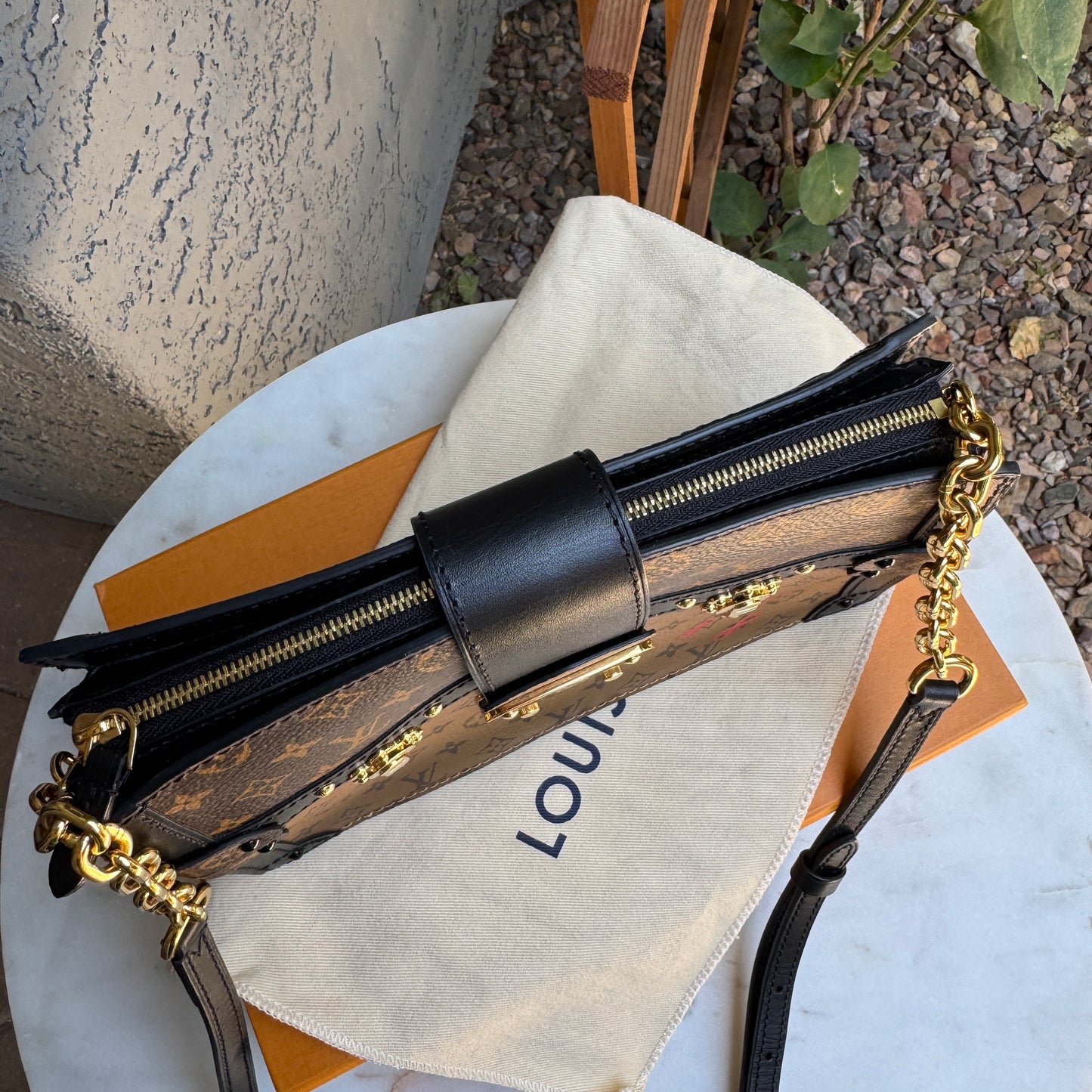 Louis Vuitton Reverse Monogram Trunk Clutch