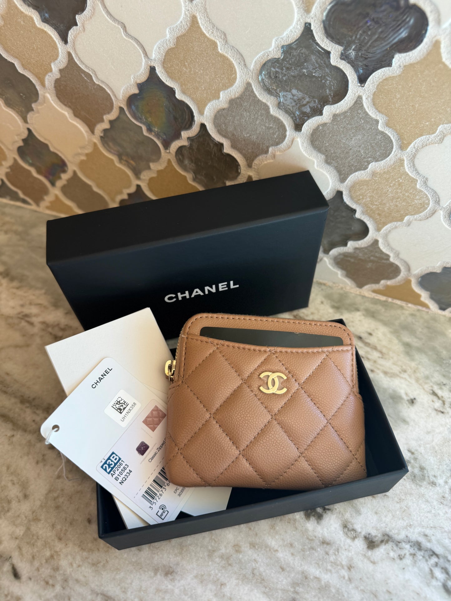 Chanel Square Classic Zip Cardholder Coin Purse