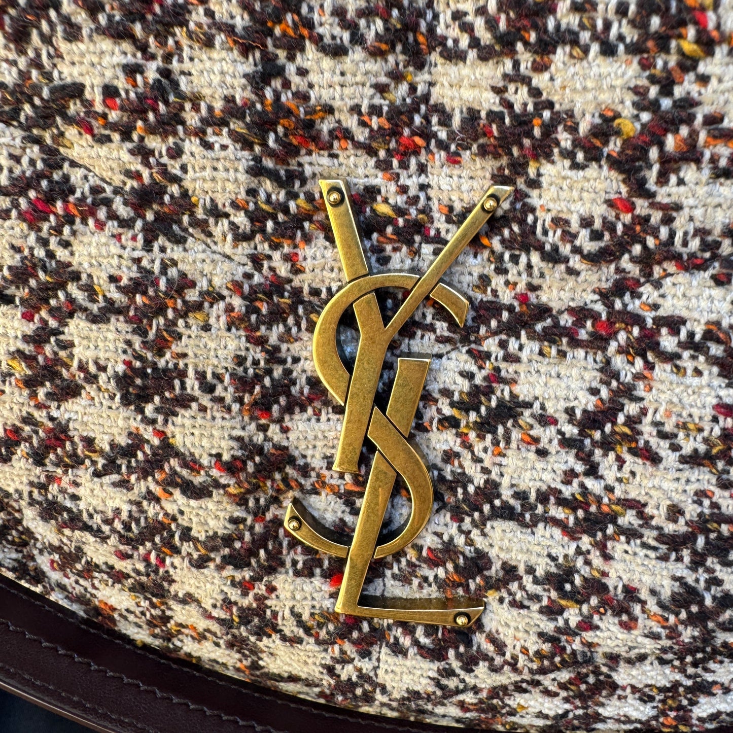 Saint Laurent Tweed Loulou Monogram Puffer Shoulder Bag