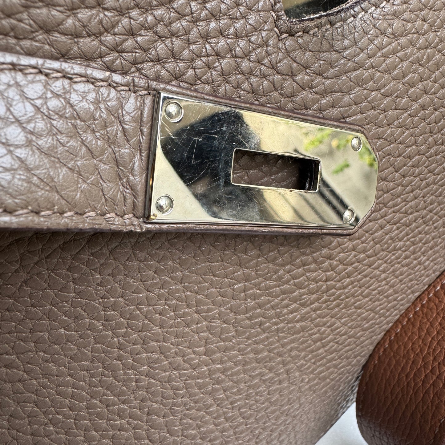 Hermès Jypsiere 34 Bicolor Pebbled Clemence Leather Crossbody