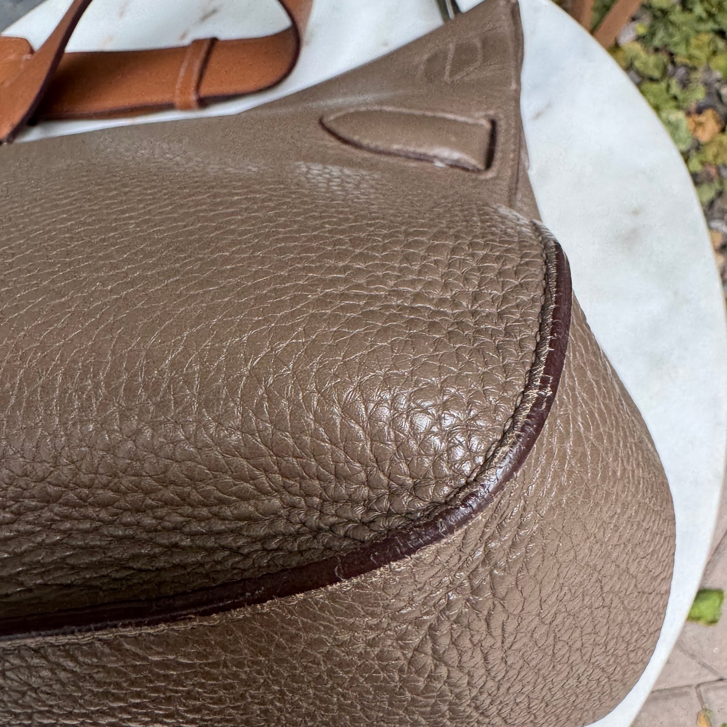 Hermès Jypsiere 34 Bicolor Pebbled Clemence Leather Crossbody