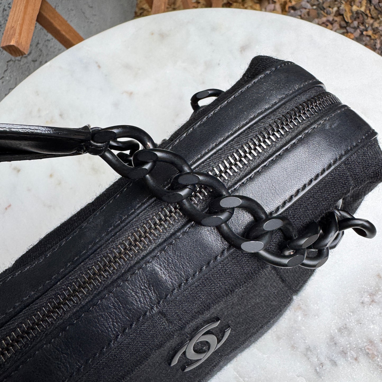 Chanel Y2K Jersey Chocolate Bar Shoulder Bag