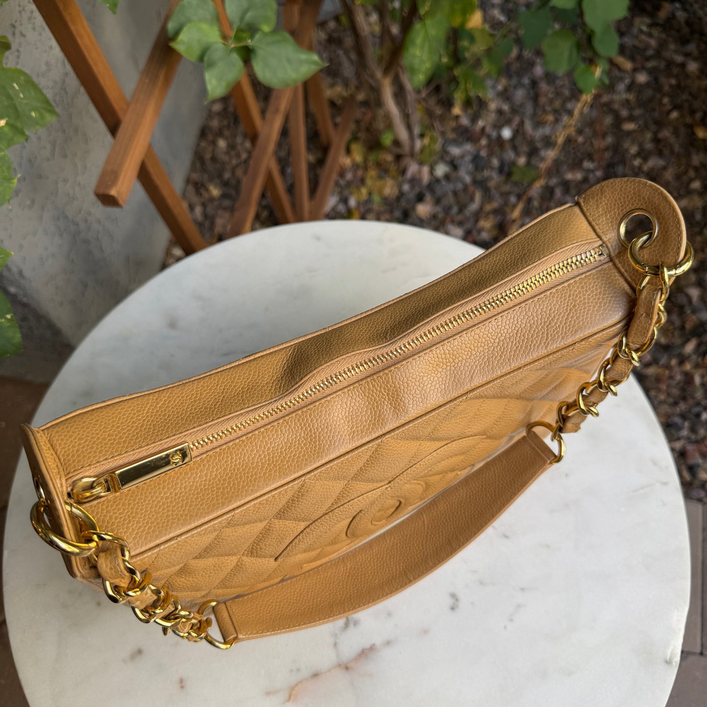 Chanel Timeless CC Quilted Caviar Leather Crescent Hobo Shoulder Bag