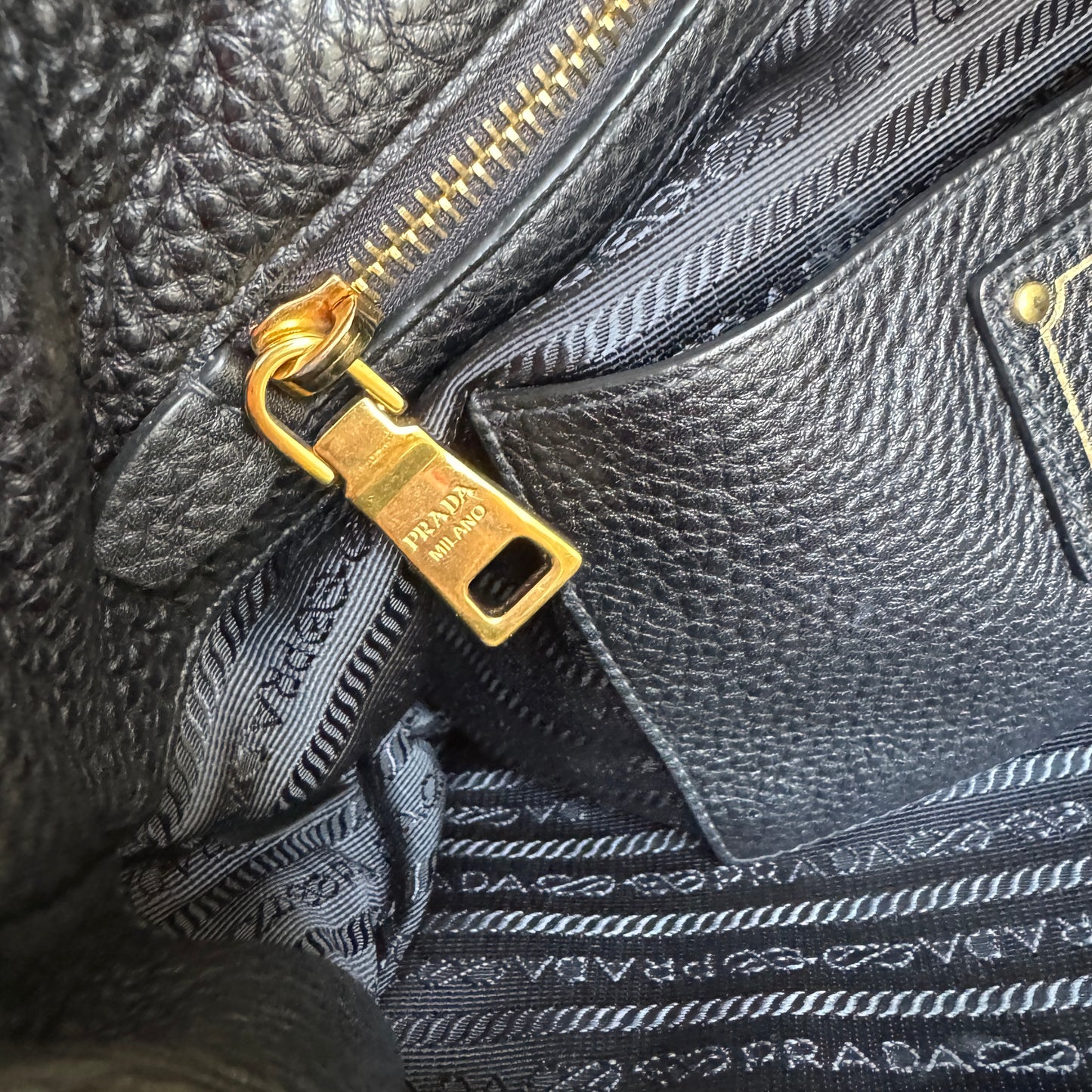 Prada Pebbled Leather Vitello Daino Crossbody