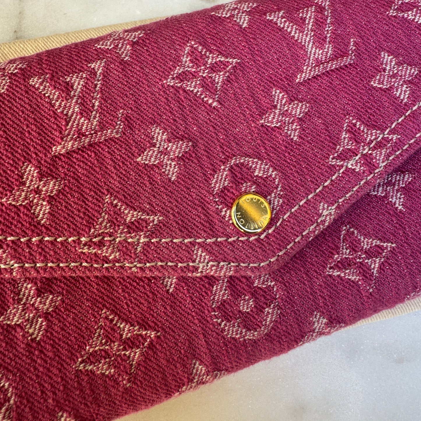 Louis Vuitton Denim Monogram Sarah Wallet