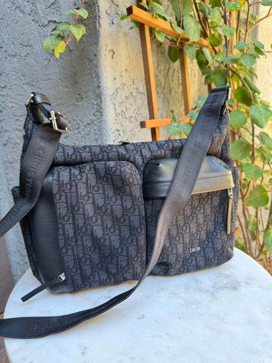 Dior Medium Rider Soft Hobo Oblique Jacquard Messenger Crossbody Bag