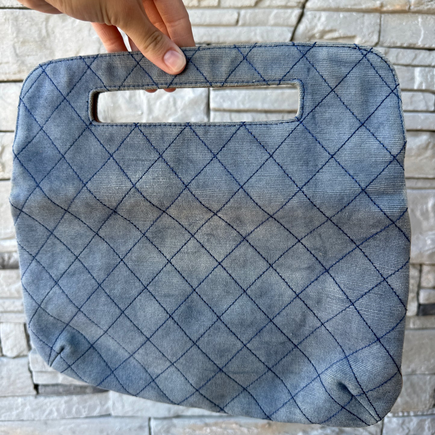 Chanel Denim and Leather 2 Way Clutch