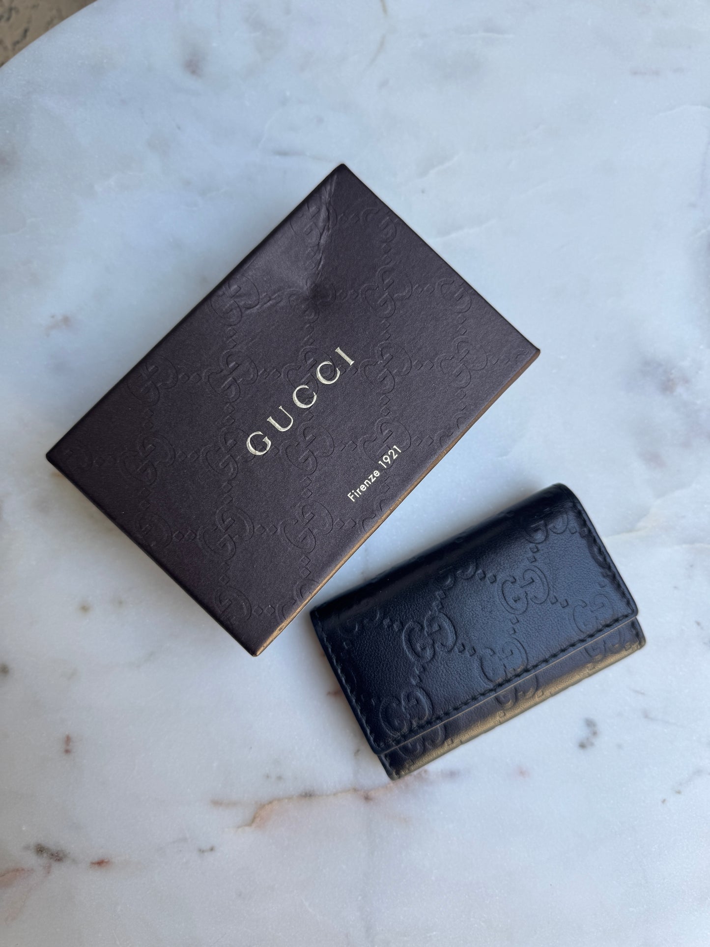 Gucci Embossed Guccissima Monogram Key Holder