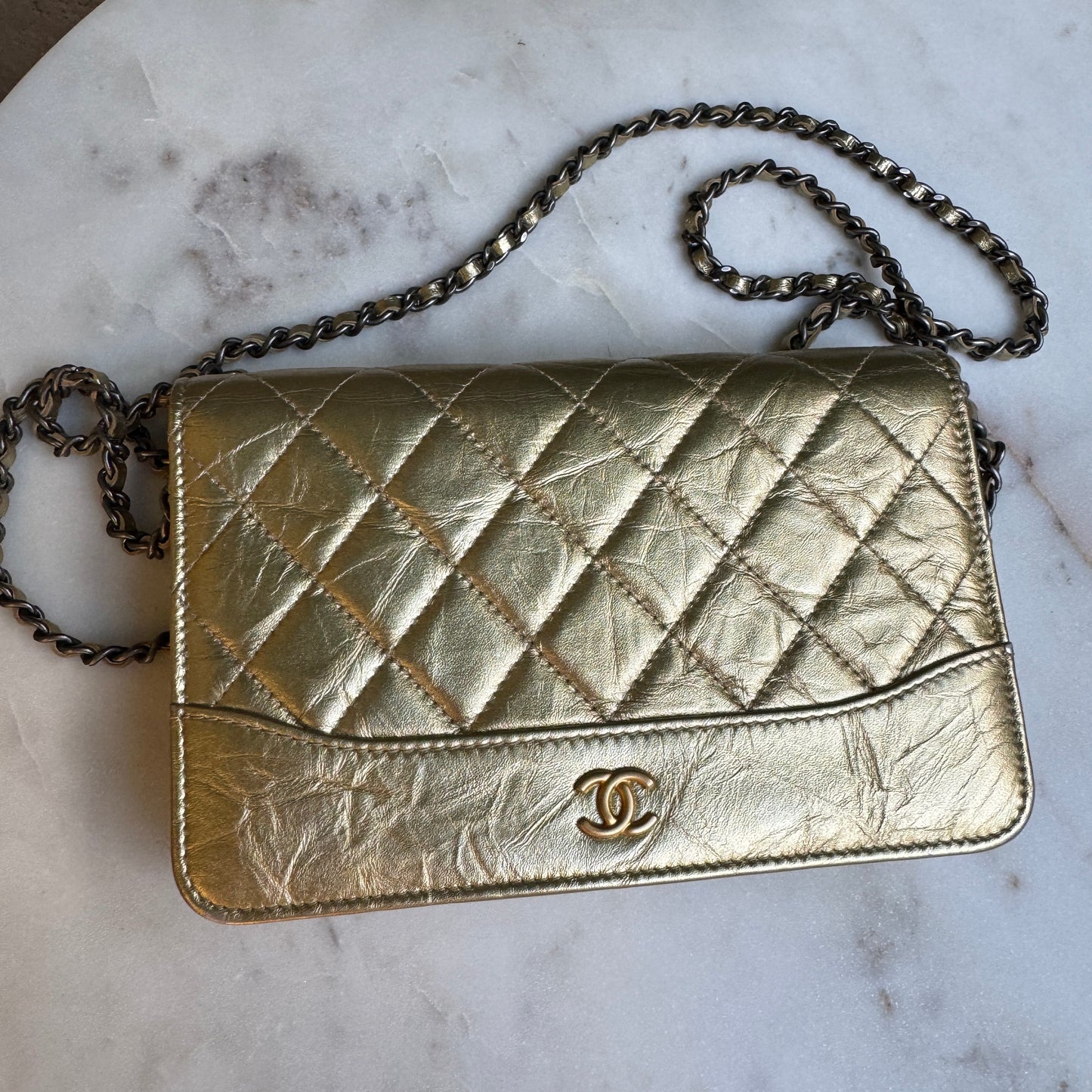 Chanel Gabrielle WOC Quilted Aged Calfskin Crossbody