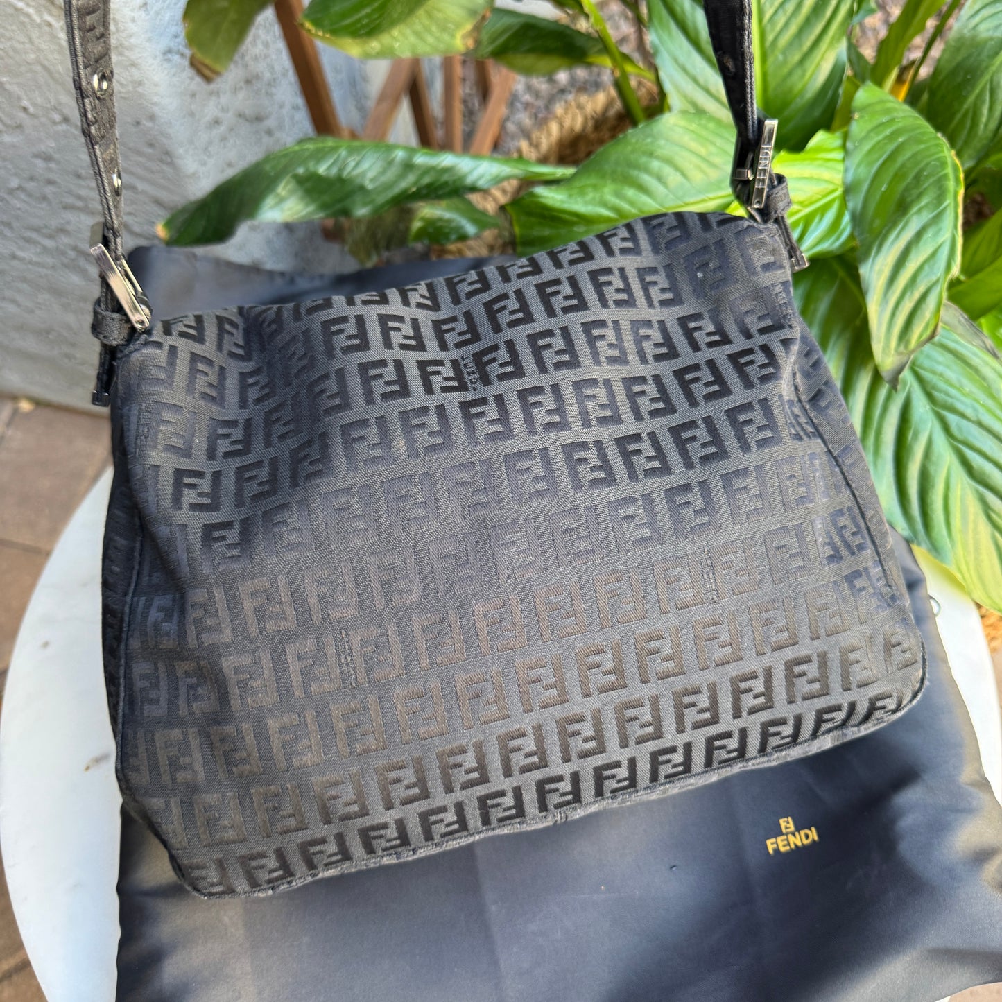 Fendi Vintage Mamma Monogram Baguette Shoulder Bag