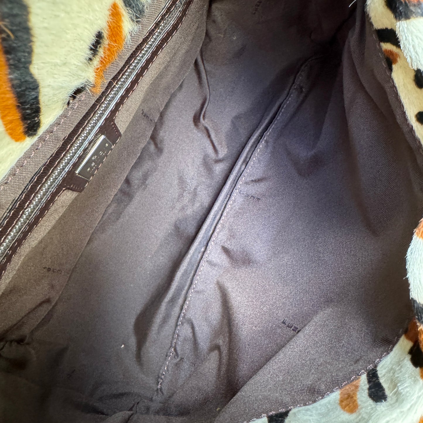 Fendi Vintage Leopard Ponyhair Mama Baguette Shoulder Bag