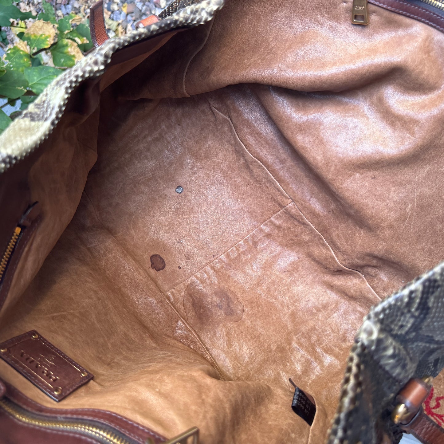 Prada Coccodrillo & Vitello Trimmed Pitone Patch Tote