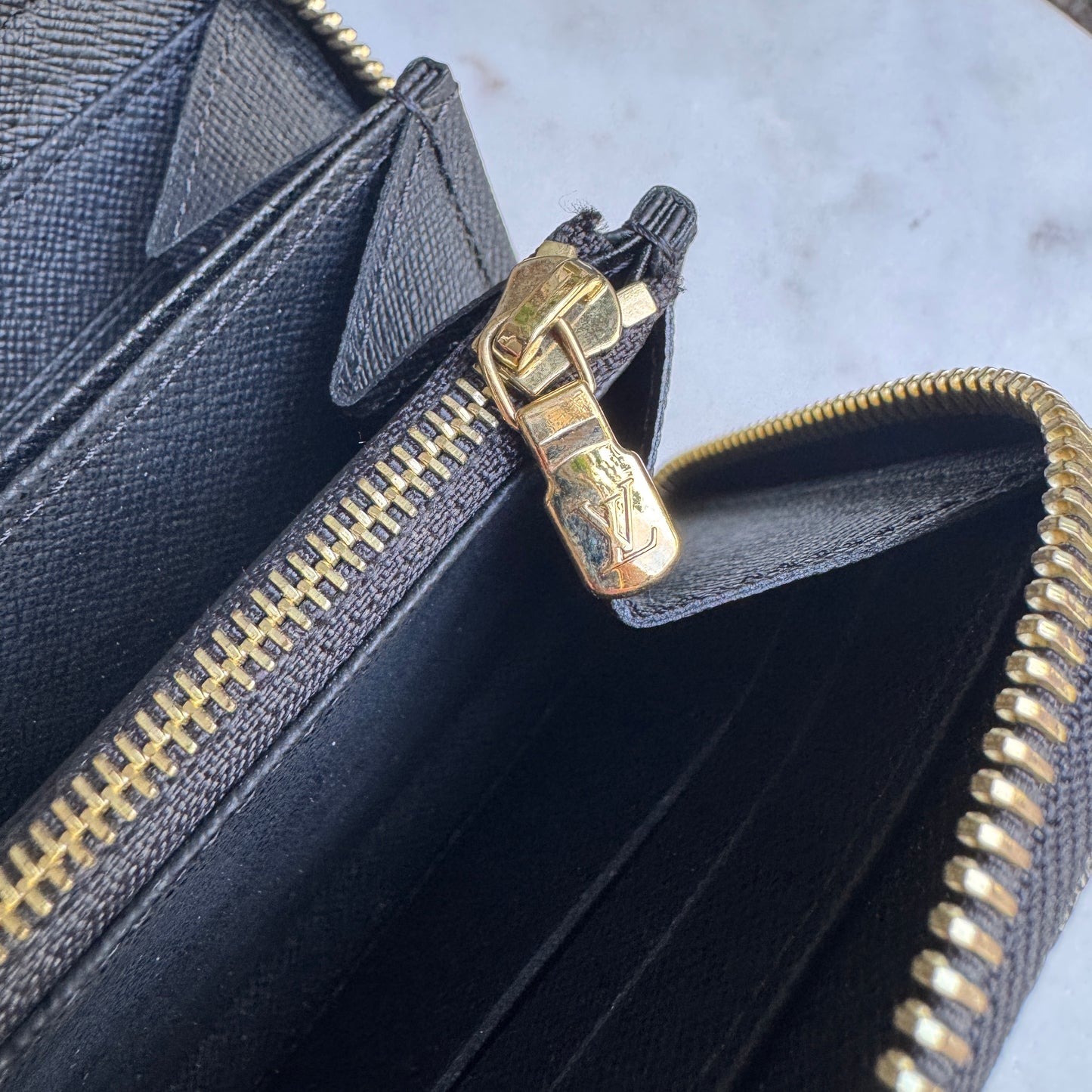 Louis Vuitton Damier Ebene Paillettes Zippy Wallet