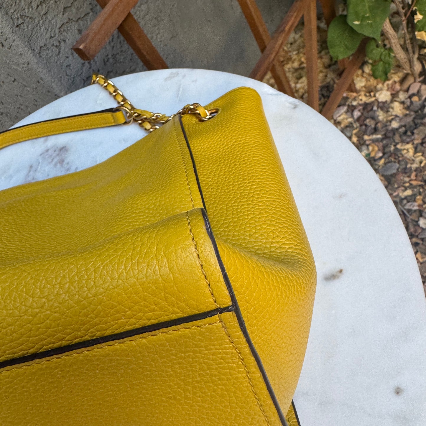 Tory Burch Britten Slouchy Chain Pebbled Leather Shoulder Bag