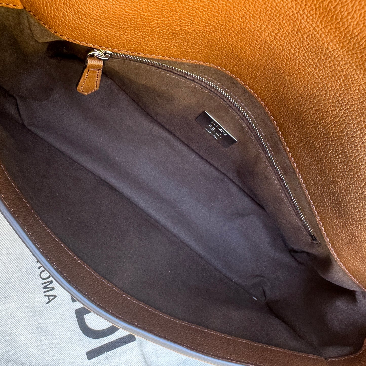 Fendi Leather Baguette Zipper Crossbody