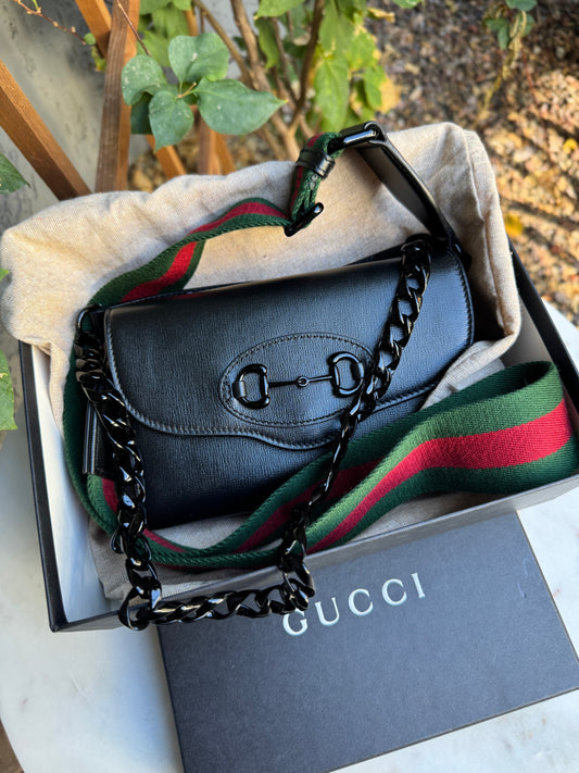 Gucci Azalea Calfskin Web Monochrome Horsebit 1955 Crossbody