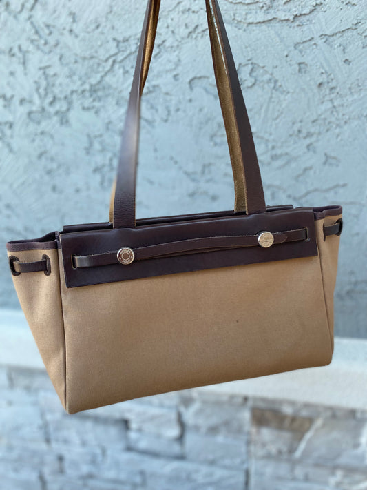 Hermès Herbag Toile Cabas PM Shoulder Bag