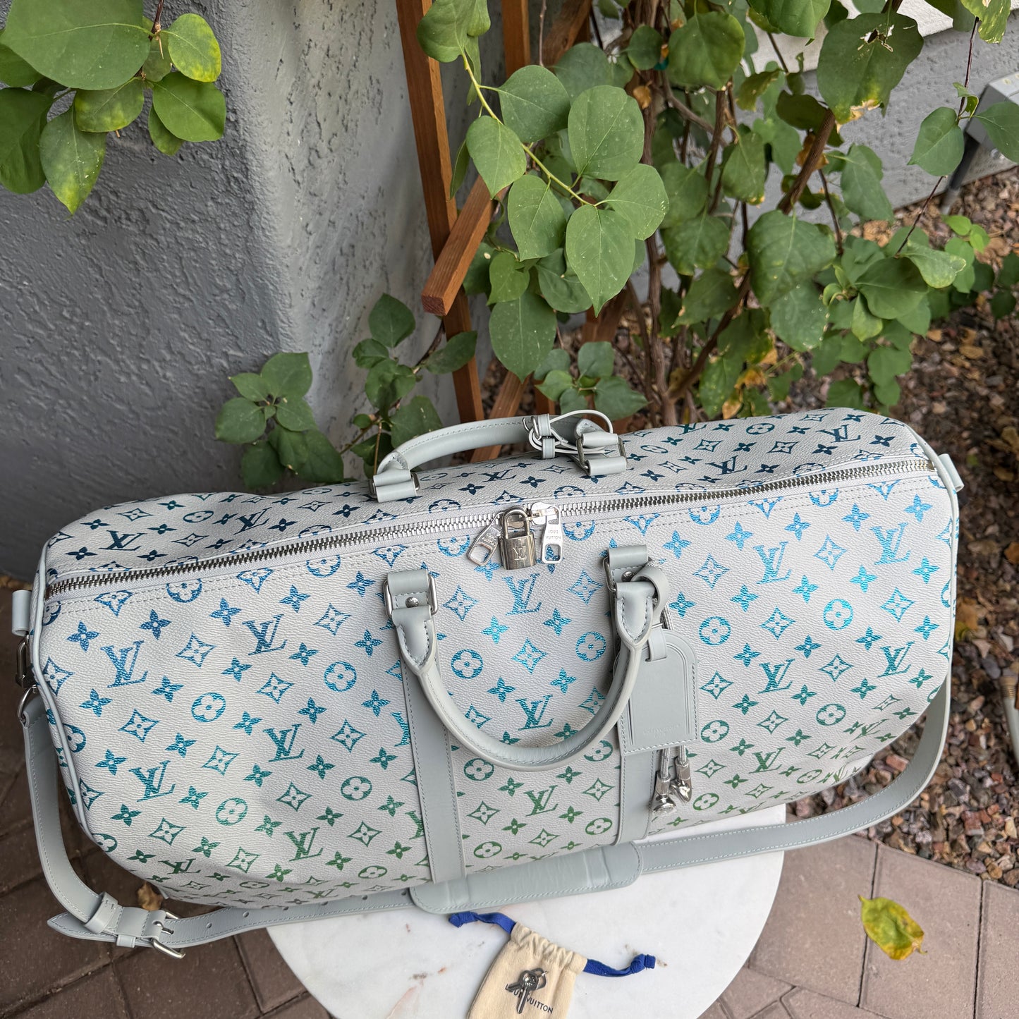 Louis Vuitton Multicolor Iridescent Monogram Keepall Bandoulière 55