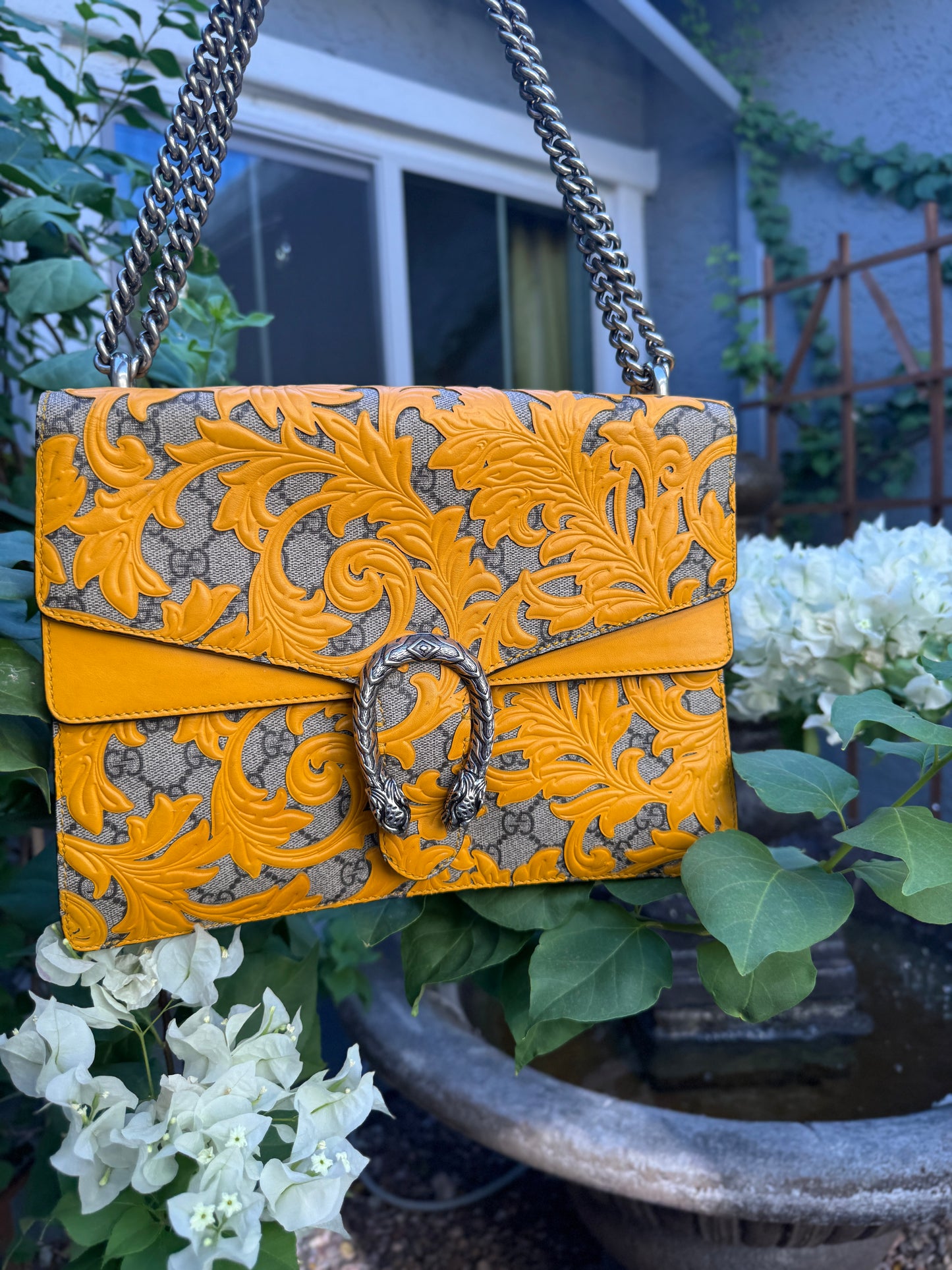 Gucci GG Supreme Arabesque Medium Dionysus Shoulder Bag