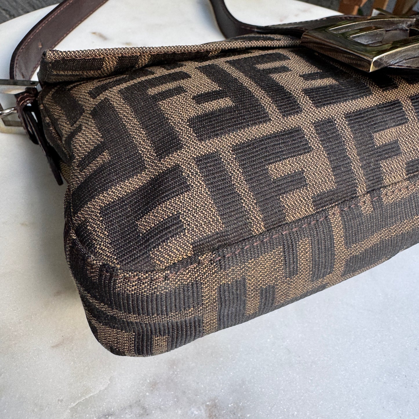 Fendi Vintage Zucca Baguette Shoulder Bag