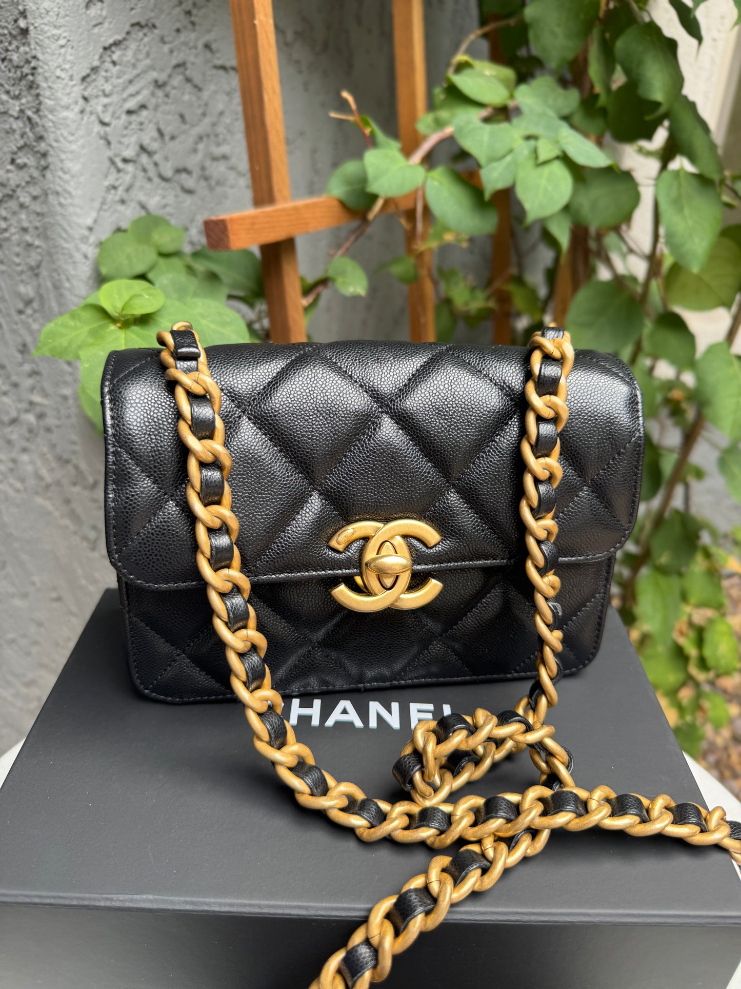 Chanel Shiny Caviar Quilted Small Single Flap Crossbody