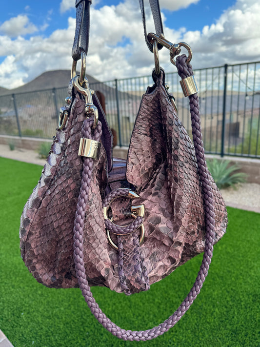 Gucci G Wave Python Hobo
