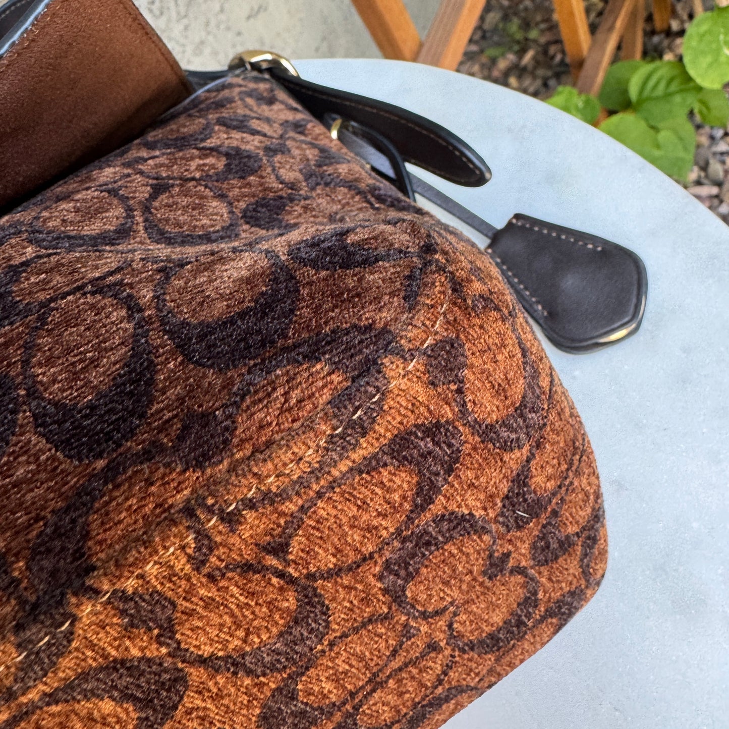 Coach Chenille Large Etta Flap Shoulder Bag