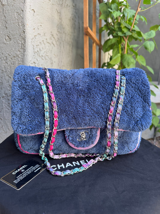 Chanel Terry Cloth Maxi Flap Bag