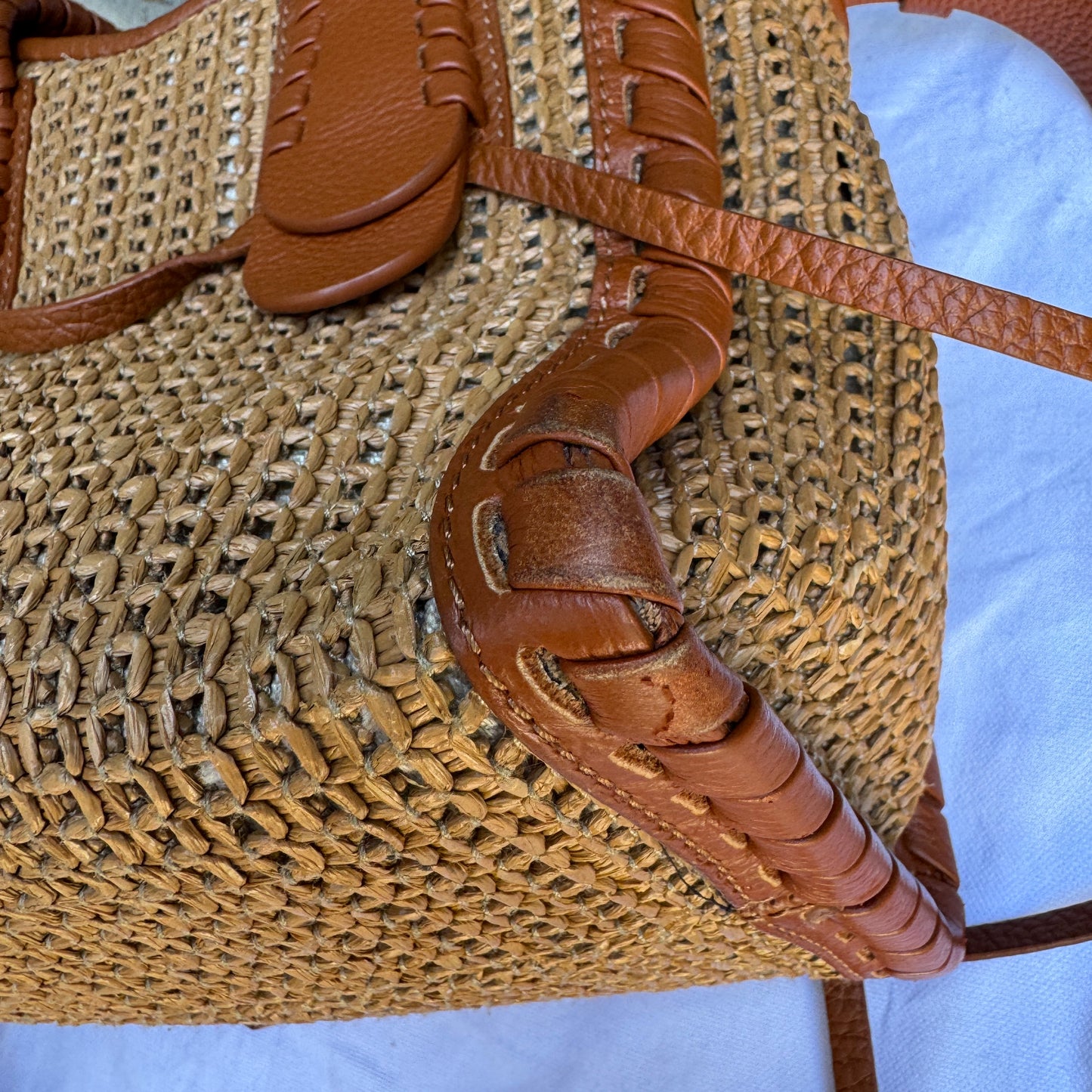 Chloé Mony Small Raffia Tote Crossbody