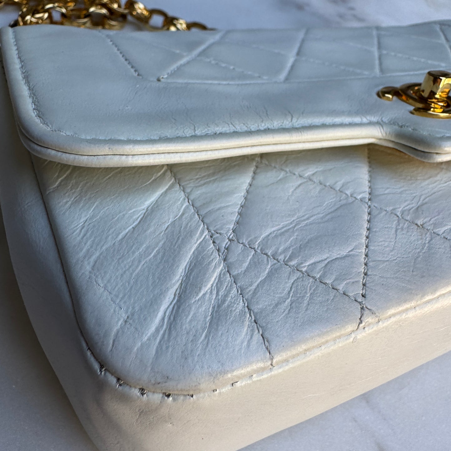 Chanel Diana Vintage Quilted Lambskin Small Single Flap Shoulder Bag