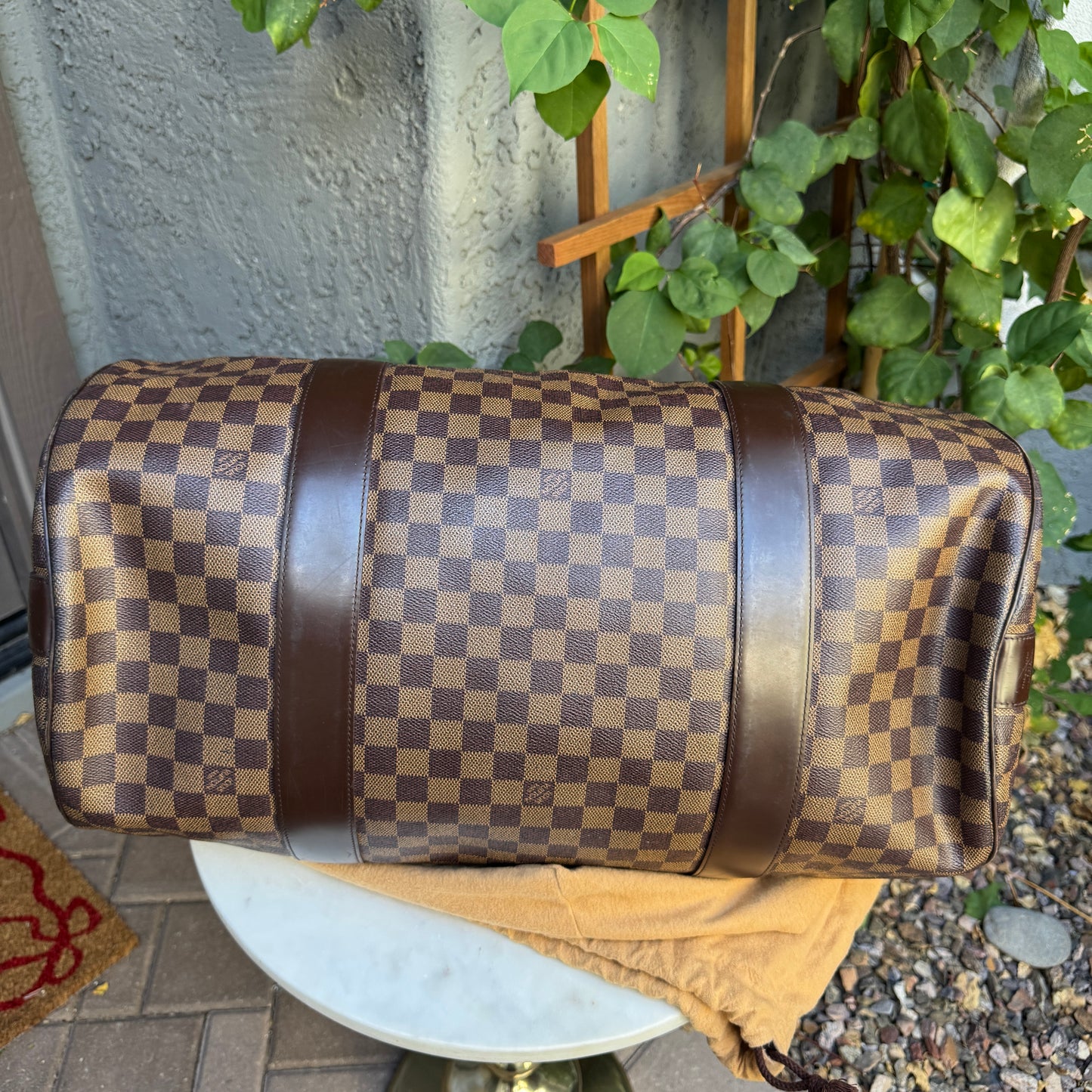 Louis Vuitton Vintage Damier Ebene Golf Cup Sac Polochon 55 Duffle